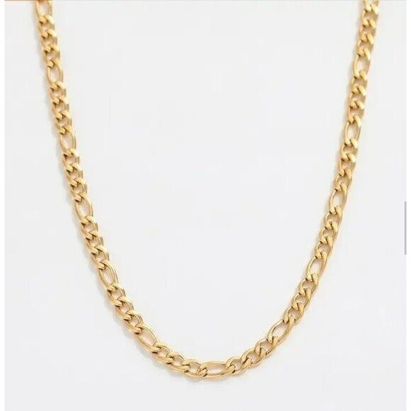 Figaro Cuban link Gold Chain Waterproof Classic Necklace Layering Gold Chain - Picture 5 of 11